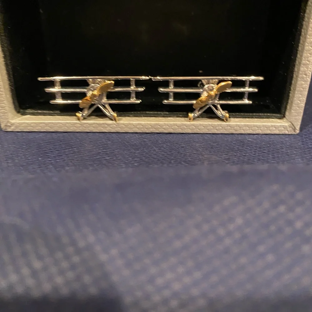 Biplane Cufflinks for Aviation Lovers
